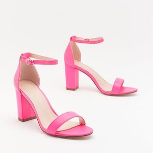 Nasty Gal Step on Up Faux Leather Neon Heels New